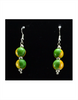 Blue Pottery Necklace set (Green-yellow beads)